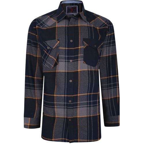 KAM Flanell Hemd Marineblau